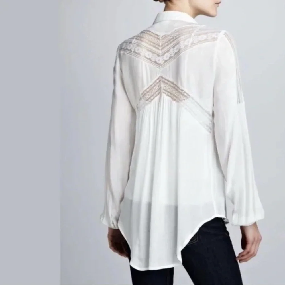 Free people button up lace top women’s small‎